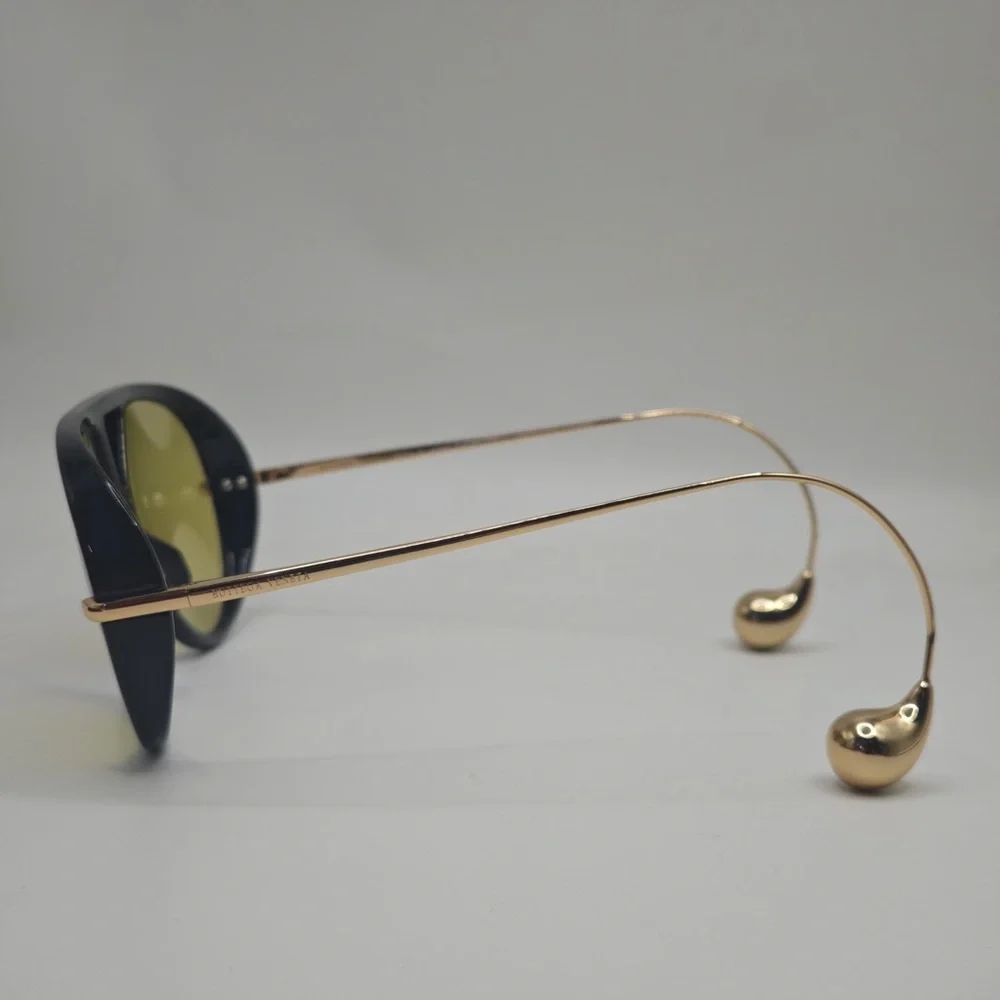 Bottega Veneta Black and Gold Sunglasses